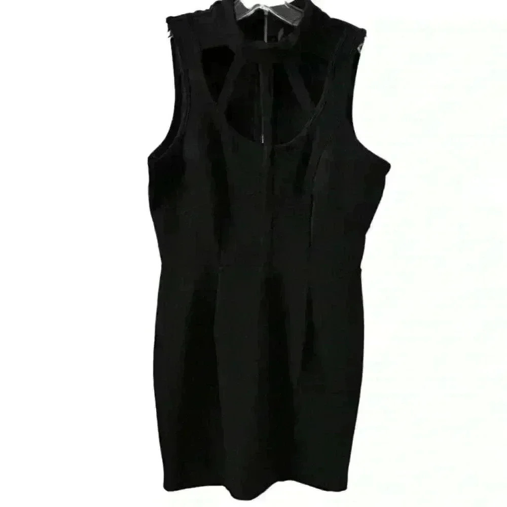 Kardashian Kollection Women's Black Bodycon Knee Length Dress Size L